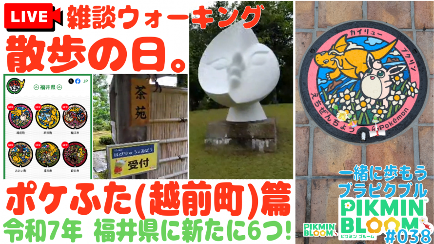 【世界最速?】ピクミンブルームの ポケふた ポスカ探し (越前町 カイリュー🦕プクリン🐹) 篇「フライング設置!メダルどこ」の巻【ど近所に新ポケふた第4弾 第38回ブラピクブル】